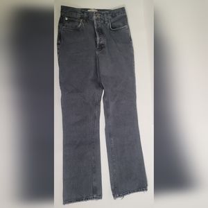 AGOLDE Mid-Rise Relaxed Boot Jeans in Size 24 Black Button Fly